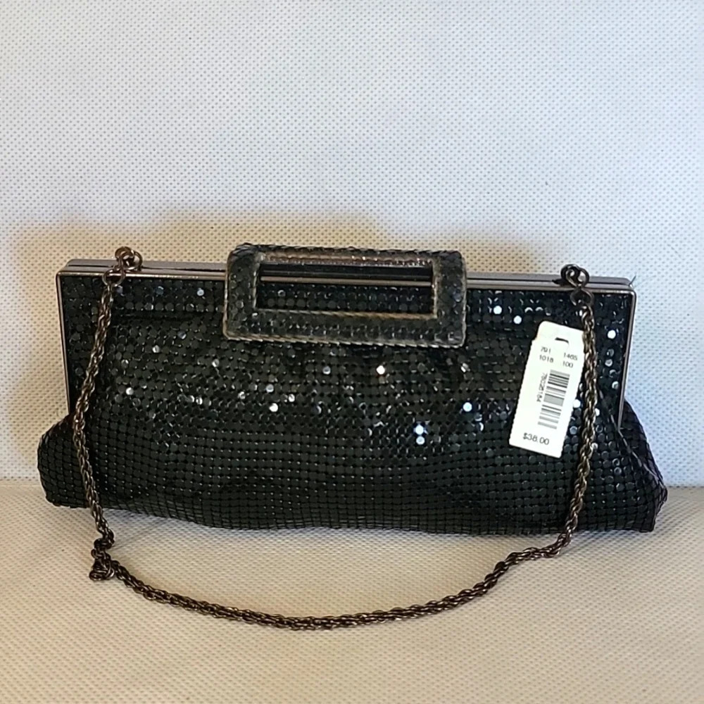 NWT - THE LIMITED BLACK MESH HANDBAG WITH CHAIN STRAP